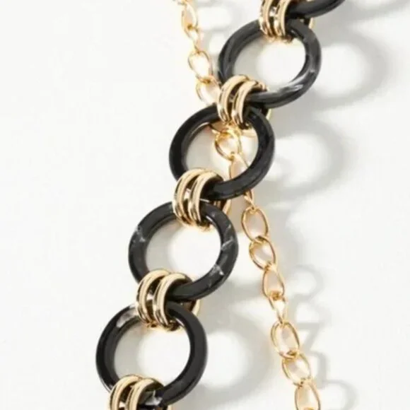 Anthropologie Size Medium/ Large Resin Hoop Chain Belt New With Tags